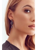 Black hanging earrings with zircons BZI062 - Online store - Boutique